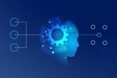 Abstract technology and data visualization design.