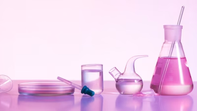 laboratory-glassware-with-pink-background